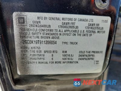 Zdjęcie 12 z 12 samochodu: 2001 CHEVROLET SILVERADO K1500 VIN:2GCEK19T911206054 - miniatura