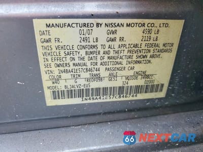 Zdjęcie 12 z 12 samochodu: 2007 NISSAN MAXIMA 3.5 SE VIN:1N4BA41E57C846744 - miniatura