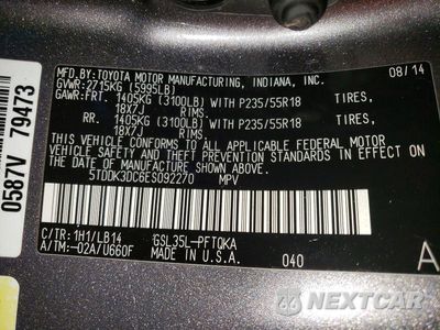 Zdjęcie 13 z 13 samochodu: 2014 TOYOTA SIENNA XLE 7-PASSENGER VIN:5TDDK3DC6ES092270 - miniatura