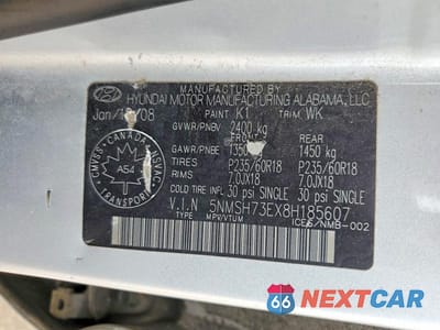 Zdjęcie 13 z 13 samochodu: 2008 HYUNDAI SANTA FE SE VIN:5NMSH73EX8H185607 - miniatura