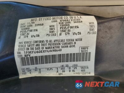 Zdjęcie 13 z 13 samochodu: 2000 FORD EXPLORER SPORT VIN:1FMYU60EXYUA98640 - miniatura