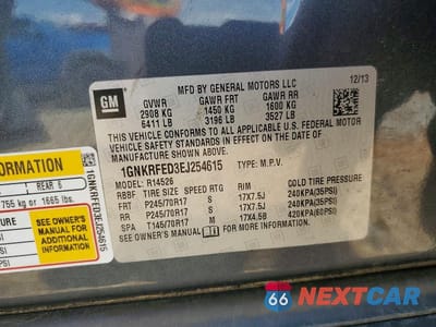 Zdjęcie 13 z 13 samochodu: 2014 CHEVROLET TRAVERSE LS VIN:1GNKRFED3EJ254615 - miniatura