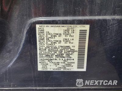 Zdjęcie 14 z 14 samochodu: 2008 NISSAN XTERRA OFF ROAD/S/SE VIN:5N1AN08W18C511804 - miniatura