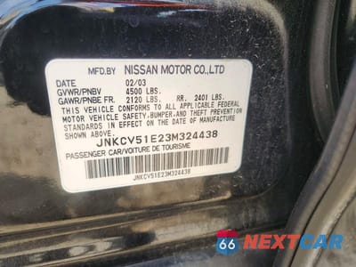 Zdjęcie 12 z 12 samochodu: 2003 INFINITI G35 BASE VIN:JNKCV51E23M324438 - miniatura
