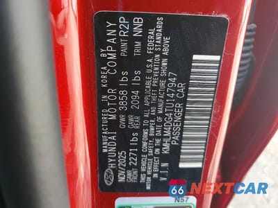 Zdjęcie 12 z 12 samochodu: 2026 HYUNDAI ELANTRA SEL SPORT VIN:KMHLM4DG4TU147947 - miniatura