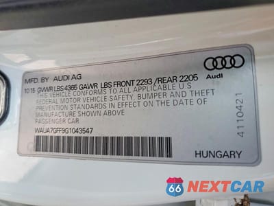 Zdjęcie 12 z 12 samochodu: 2016 AUDI A3 PREMIUM VIN:WAUA7GFF9G1043547 - miniatura