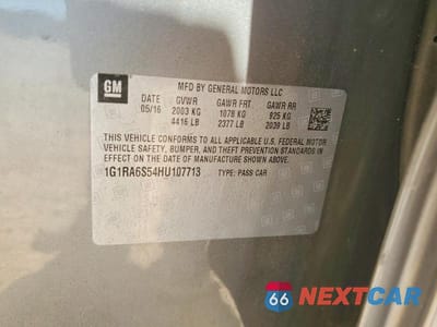 Zdjęcie 12 z 12 samochodu: 2017 CHEVROLET VOLT LT VIN:1G1RA6S54HU107713 - miniatura