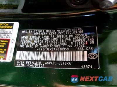 Zdjęcie 12 z 12 samochodu: 2010 TOYOTA CAMRY XLE VIN:4T4BF3EK9AR010959 - miniatura