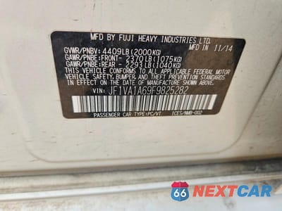 Zdjęcie 12 z 12 samochodu: 2015 SUBARU WRX VIN:JF1VA1A69F9825282 - miniatura