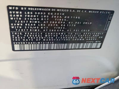 Zdjęcie 13 z 13 samochodu: 2020 VOLKSWAGEN TIGUAN S VIN:3VV0B7AX6LM121813 - miniatura