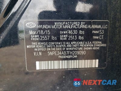 Zdjęcie 12 z 12 samochodu: 2015 HYUNDAI SONATA SPORT 2.0T VIN:5NPE34AB7FH209090 - miniatura