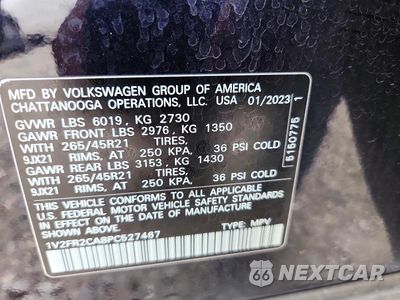 Zdjęcie 14 z 14 samochodu: 2023 VOLKSWAGEN ATLAS SEL PREMIUM R-LINE VIN:1V2FR2CA8PC527467 - miniatura