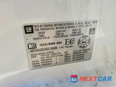 Zdjęcie 12 z 12 samochodu: 2014 GMC SIERRA K1500 SLE VIN:3GTU2UEC6EG139980 - miniatura