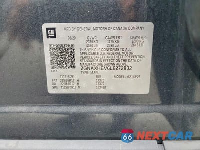 Zdjęcie 12 z 12 samochodu: 2020 CHEVROLET EQUINOX LS VIN:2GNAXHEV6L6272932 - miniatura