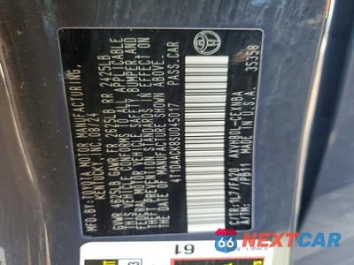 Zdjęcie 12 z 12 samochodu: 2025 TOYOTA CAMRY LE VIN:4T1DAACK8SU045017 - miniatura