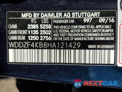 Zdjęcie 12 z 12 samochodu: 2017 MERCEDES-BENZ E 300 4MATIC VIN:WDDZF4KB8HA121429 - miniatura