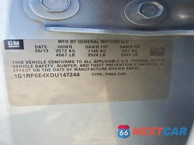 Zdjęcie 12 z 12 samochodu: 2013 CHEVROLET VOLT VIN:1G1RF6E4XDU147244 - miniatura