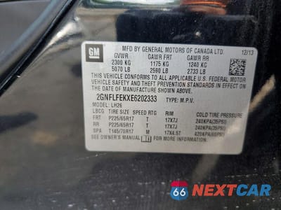 Zdjęcie 13 z 13 samochodu: 2014 CHEVROLET EQUINOX LT VIN:2GNFLFEKXE6202333 - miniatura