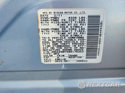Zdjęcie 13 z 13 samochodu: 2011 NISSAN ROGUE S VIN:JN8AS5MT5BW176353 - miniatura
