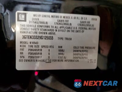Zdjęcie 12 z 12 samochodu: 2009 GMC SIERRA K1500 SLT VIN:3GTEK33329G125033 - miniatura