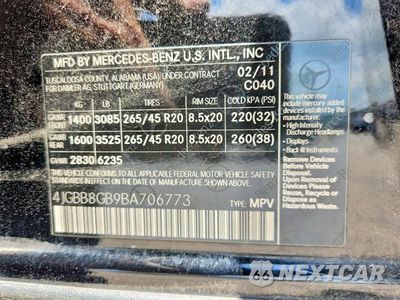 Zdjęcie 13 z 13 samochodu: 2011 MERCEDES-BENZ ML 350 4MATIC VIN:4JGBB8GB9BA706773 - miniatura