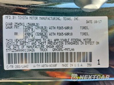 Zdjęcie 13 z 13 samochodu: 2017 TOYOTA TACOMA LIMITED VIN:5TFGZ5ANXHX118426 - miniatura