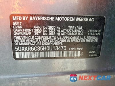 Zdjęcie 14 z 14 samochodu: 2017 BMW X5 XDRIVE50I VIN:5UXKR6C35H0U13470 - miniatura