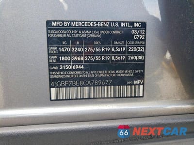 Zdjęcie 14 z 14 samochodu: 2012 MERCEDES-BENZ GL 450 4MATIC VIN:4JGBF7BE8CA789677 - miniatura