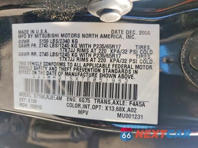 Zdjęcie 13 z 13 samochodu: 2007 MITSUBISHI ENDEAVOR LS VIN:4A4MM21SX7E051982 - miniatura