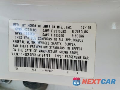 Zdjęcie 13 z 13 samochodu: 2017 HONDA ACCORD SPORT VIN:1HGCR2F56HA124766 - miniatura
