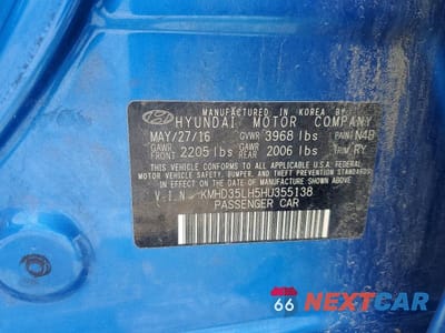 Zdjęcie 12 z 12 samochodu: 2017 HYUNDAI ELANTRA GT BASE VIN:KMHD35LH5HU355138 - miniatura