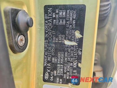 Zdjęcie 12 z 12 samochodu: 2012 KIA SOUL BASE VIN:KNDJT2A57C7471186 - miniatura