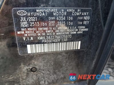 Zdjęcie 12 z 12 samochodu: 2022 HYUNDAI SONATA LIMITED VIN:KMHL34J27NA175970 - miniatura