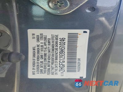 Zdjęcie 12 z 12 samochodu: 2009 HONDA CIVIC EXL VIN:2HGFG12939H510246 - miniatura