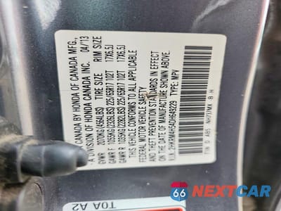 Zdjęcie 14 z 14 samochodu: 2013 HONDA CR-V EX VIN:2HKRM4H54DH649229 - miniatura