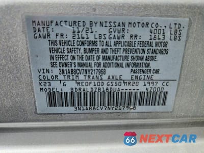Zdjęcie 13 z 13 samochodu: 2022 NISSAN SENTRA SV VIN:3N1AB8CV7NY217968 - miniatura