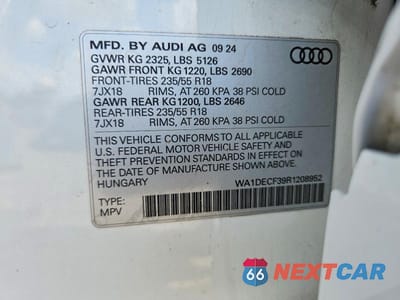 Zdjęcie 14 z 14 samochodu: 2024 AUDI Q3 PREMIUM S LINE 45 VIN:WA1DECF39R1208952 - miniatura