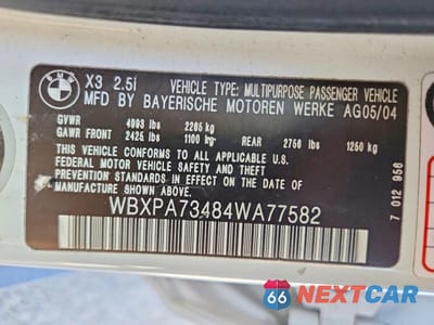 Zdjęcie 13 z 13 samochodu: 2004 BMW X3 2.5I VIN:WBXPA73484WA77582 - miniatura