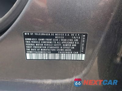 Zdjęcie 12 z 12 samochodu: 2016 VOLKSWAGEN JETTA SPORT VIN:3VWD17AJ3GM252148 - miniatura