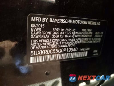 Zdjęcie 13 z 13 samochodu: 2016 BMW X5 XDRIVE35I VIN:5UXKR0C55G0P19940 - miniatura