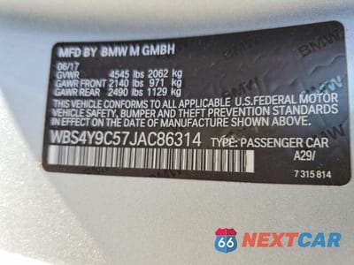 Zdjęcie 12 z 12 samochodu: 2018 BMW M4 VIN:WBS4Y9C57JAC86314 - miniatura