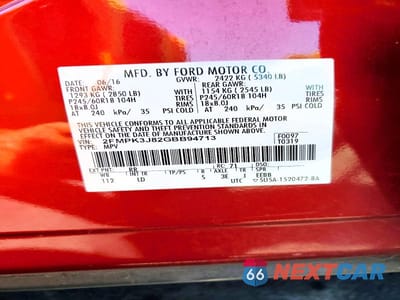 Zdjęcie 14 z 14 samochodu: 2016 FORD EDGE SEL VIN:2FMPK3J82GBB94713 - miniatura