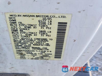 Zdjęcie 12 z 12 samochodu: 2006 NISSAN TITAN XE VIN:1N6AA06B26N520834 - miniatura