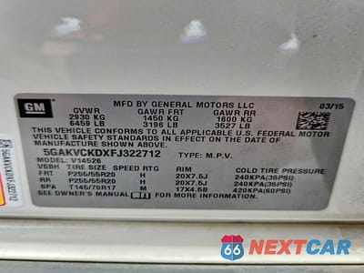 Zdjęcie 14 z 14 samochodu: 2015 BUICK ENCLAVE VIN:5GAKVCKDXFJ322712 - miniatura