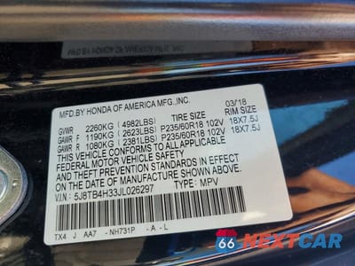 Zdjęcie 14 z 14 samochodu: 2018 ACURA RDX VIN:5J8TB4H33JL026297 - miniatura
