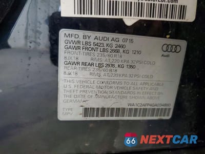 Zdjęcie 13 z 13 samochodu: 2016 AUDI Q5 PREMIUM VIN:WA1C2AFP4GA034880 - miniatura