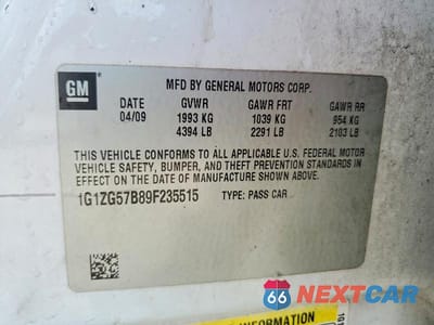 Zdjęcie 12 z 12 samochodu: 2009 CHEVROLET MALIBU LS VIN:1G1ZG57B89F235515 - miniatura