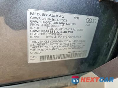 Zdjęcie 12 z 12 samochodu: 2018 AUDI Q5 PREMIUM PLUS VIN:WA1BNAFY9J2142036 - miniatura
