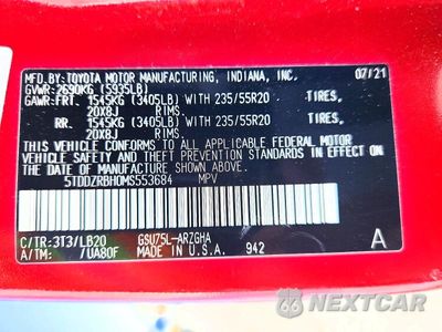Zdjęcie 14 z 14 samochodu: 2021 TOYOTA HIGHLANDER LIMITED VIN:5TDDZRBH0MS553684 - miniatura
