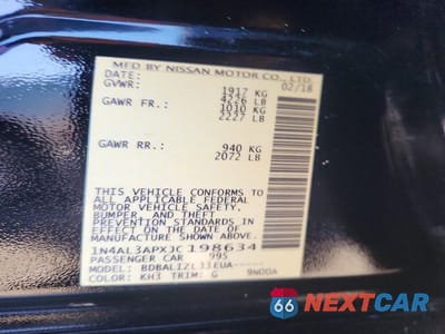 Zdjęcie 12 z 12 samochodu: 2018 NISSAN ALTIMA 2.5 SV VIN:1N4AL3APXJC198634 - miniatura